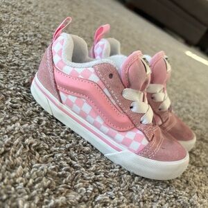 Vans Kids Pink and White Checkered Sneakers